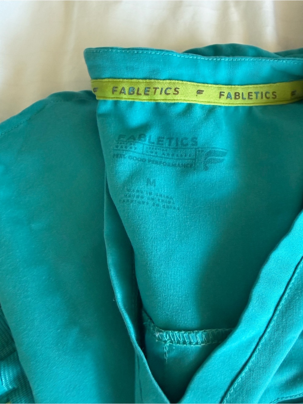 Fabletics Teal Scrub Top & Pants Set